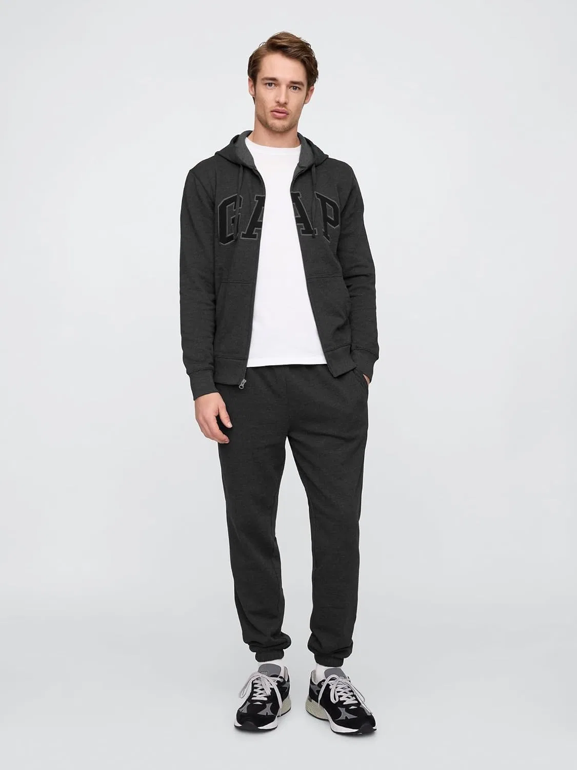 Худи на молнии GAP, New Charcoal Grey — фото 2