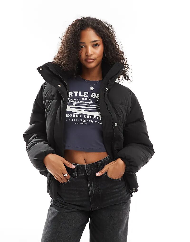 

Стеганая куртка-пуховик черного цвета Pull&Bear, Черный, Стеганая куртка-пуховик черного цвета Pull&Bear