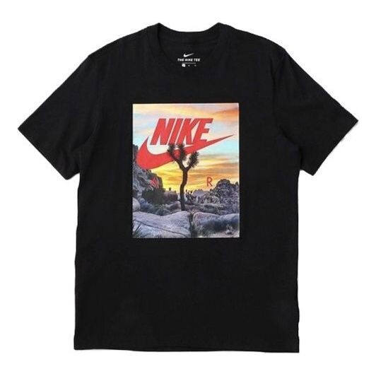 

Футболка sportswear printing round neck short sleeve black Nike, черный