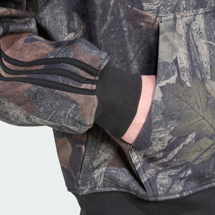 Толстовка с капюшоном на молнии ADIDAS ORIGINALS Camo Hooded, черный — фото 4