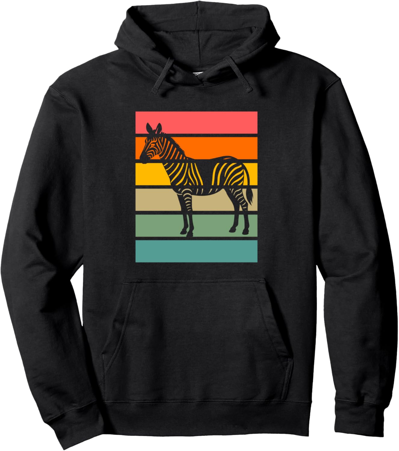 

Худи в стиле ретро с принтом зебры в винтажном стиле Zebra & Zebra Lover Gift, черный