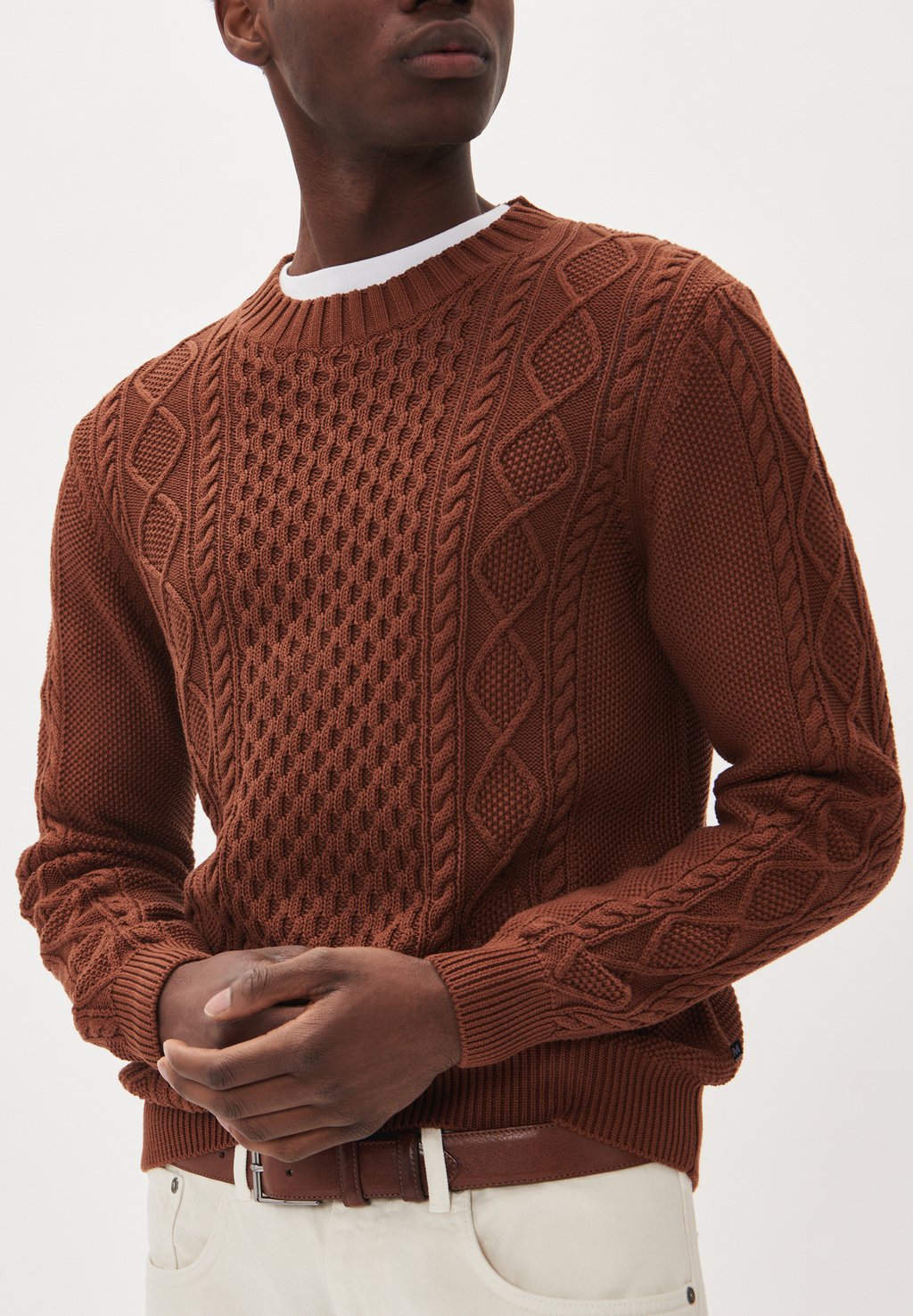 

Джемпер MATRITON CREW NECK CABLE-KNIT PULLOVER Matinique, темно-коричневый