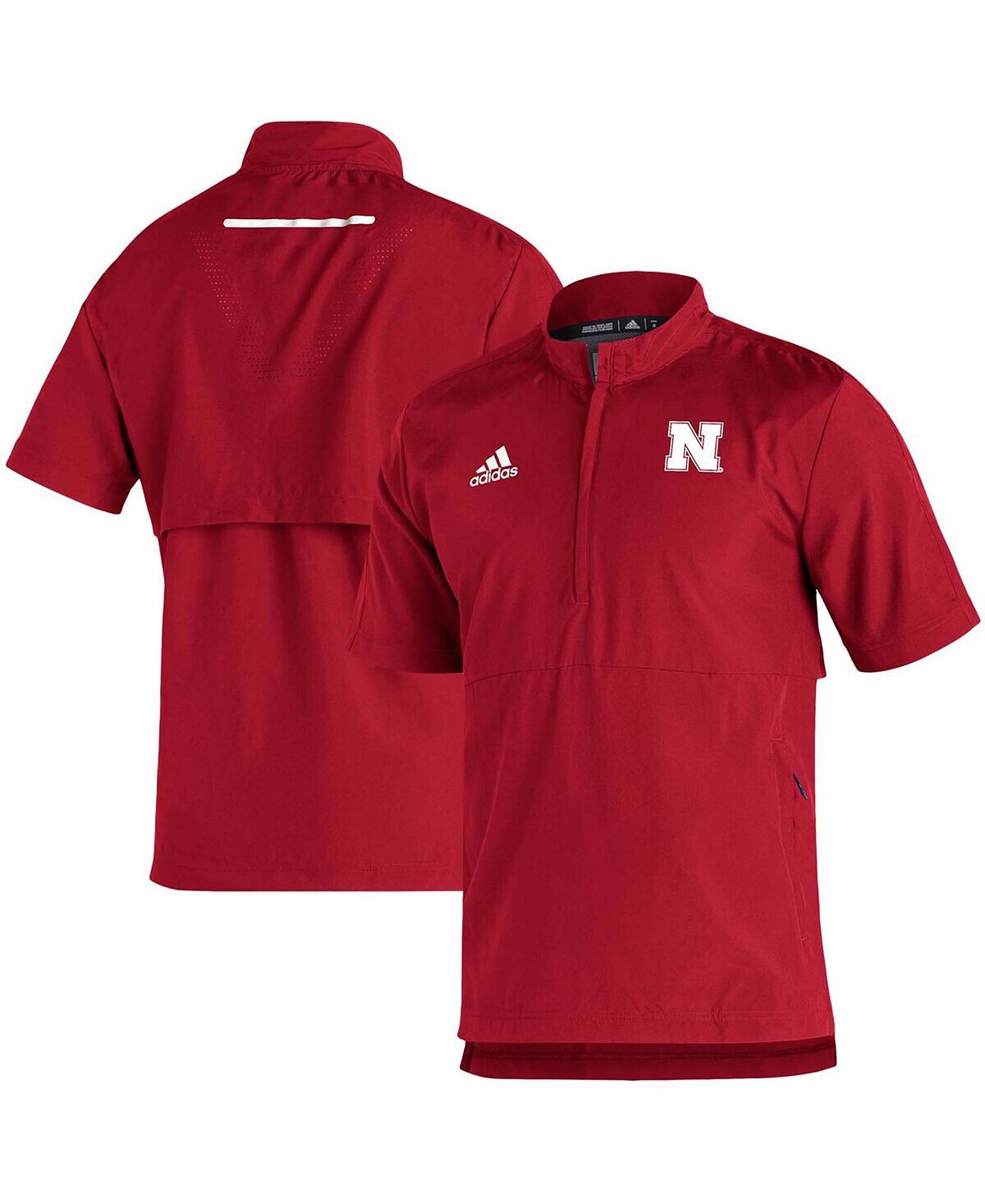 

Мужская куртка Scarlet Nebraska Huskers 2021 Sideline AEROREADY с коротким рукавом и молнией четверть adidas