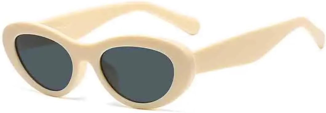 

Солнцезащитные очки с защитой UV400 | Овальные линзы «кошачий глаз» разных цветов | для женщин и мужчин, для занятий спортом на открытом воздухе и вождения DSVIGF, Beige Gray