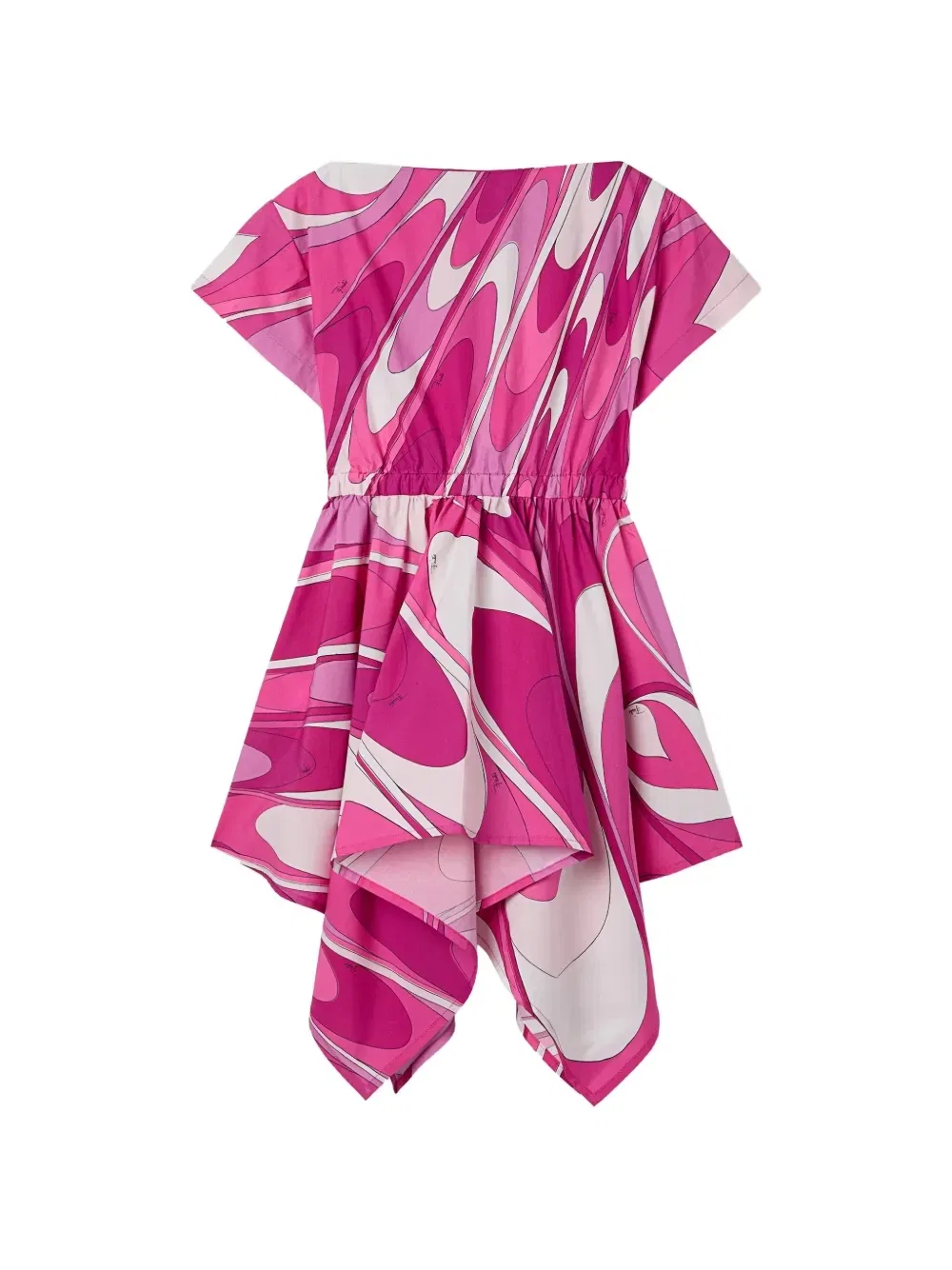 Платье с принтом и асимметричной юбкой Pucci Junior, розовый — фото 2