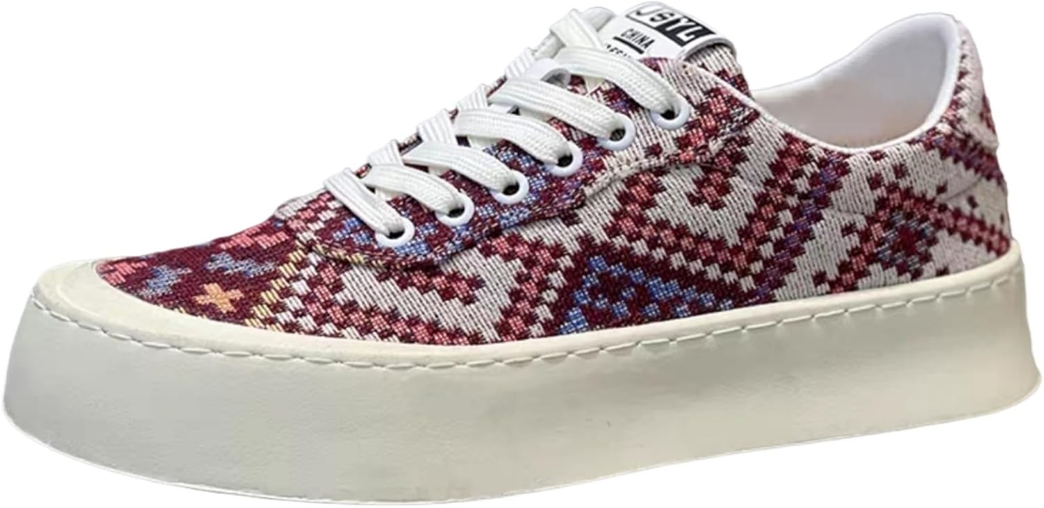 

Мужские модные кроссовки с вышивкой Kpdwfms, стильная повседневная обувь - идеально для уличного стиля, прогулок и ежедневного ношения, красный