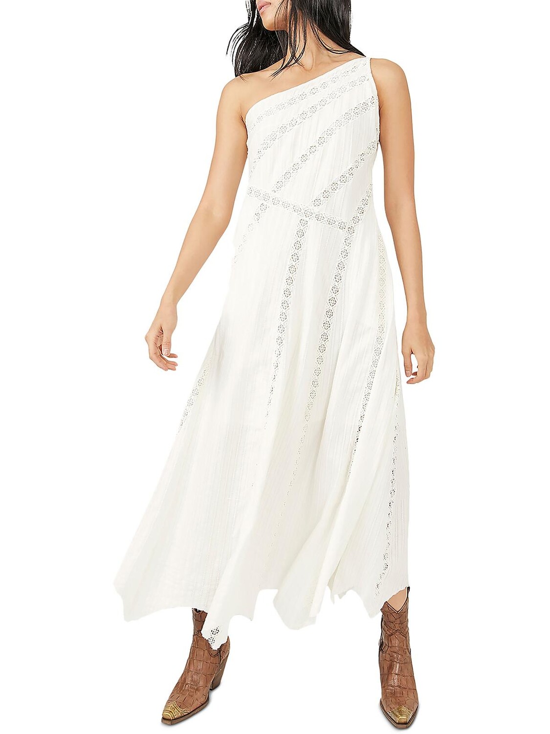 

Женское длинное платье макси Bella с лесенкой Free People, белый