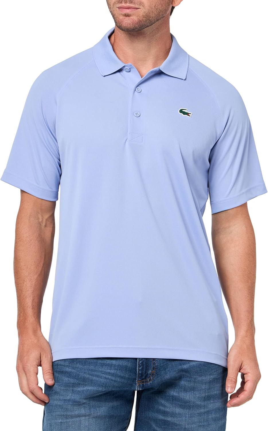 Lacoste мужская спортивная поло с коротким рукавом Regular Fit Green Croc, Delphinium