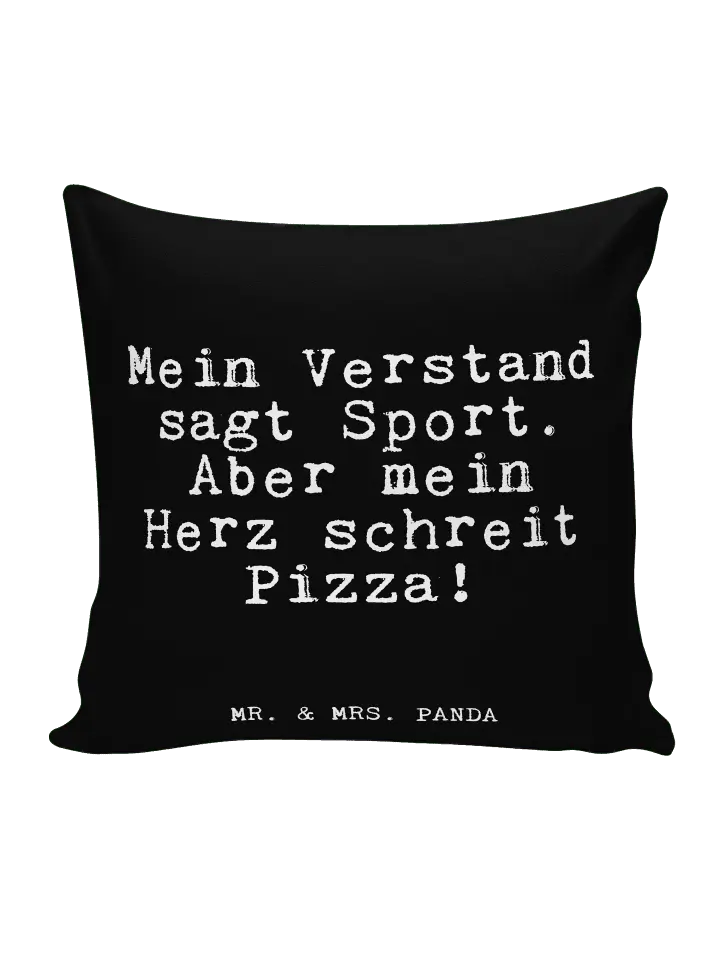 

Подушка Mr & Mrs Panda 40x40 Mein Verstand sagt Sport, черный