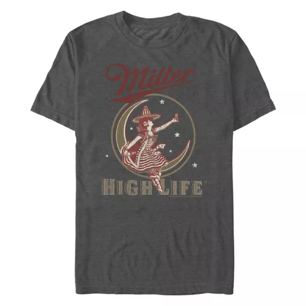 

Футболка Miller High Life с логотипом в виде луны для больших размеров Licensed Character, серый