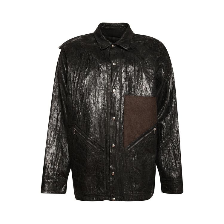 

Куртка Rick Owens Distressed Denim Jacket Black/Brown/Black, черный