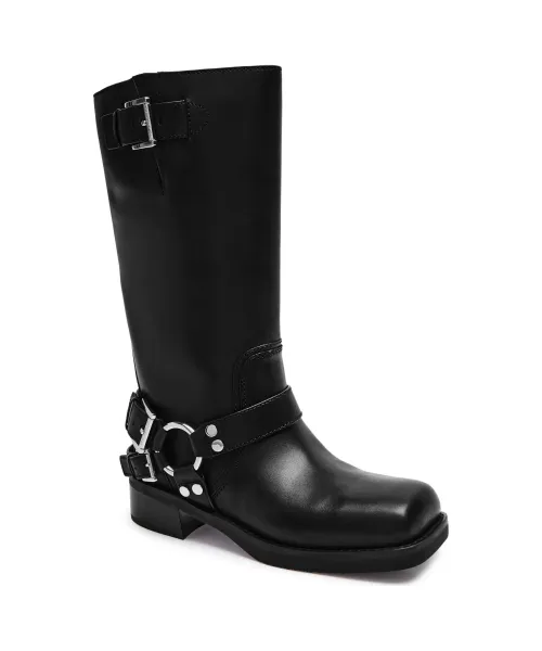 Кожаные сапоги для верховой езды Crosby Michael Kors, черный