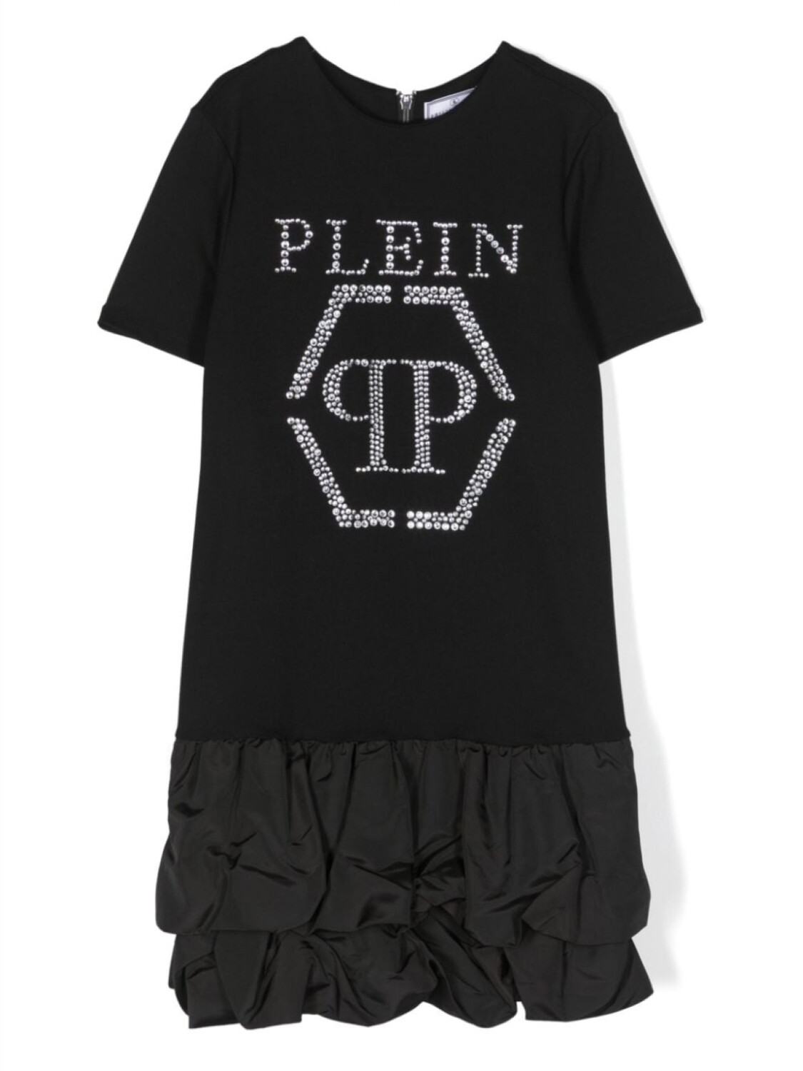 

Philipp Plein платье с короткими рукавами и стразами, черный