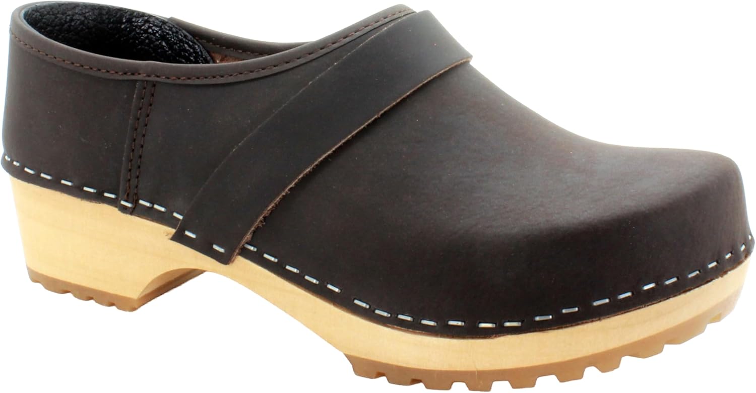 Классические закрытые кожаные сабо Bjork Tilda Wooden Bjork Swedish Comfort, коричневый — фото 2