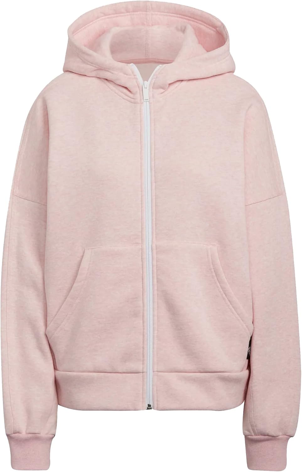 

adidas Женская студийная худи на молнии из флиса, Botanic Pink Melange