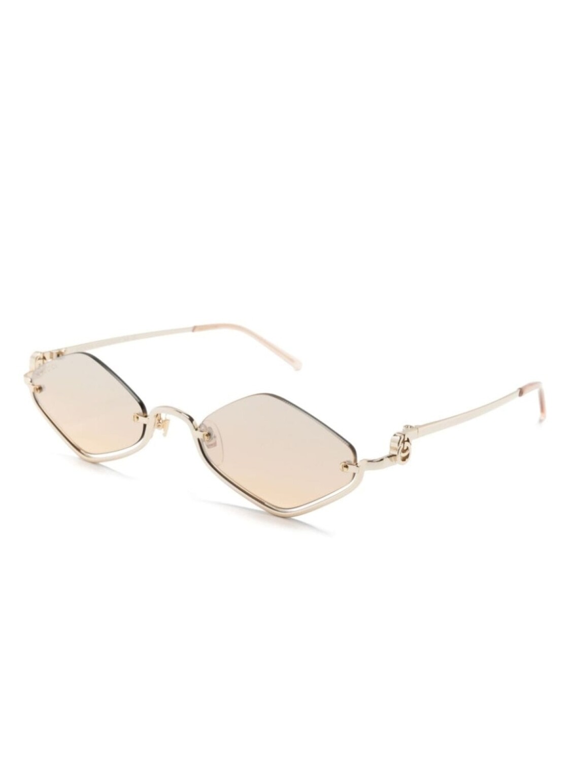 Gucci Eyewear солнцезащитные очки в полуободковой оправе, золотистый — фото 2