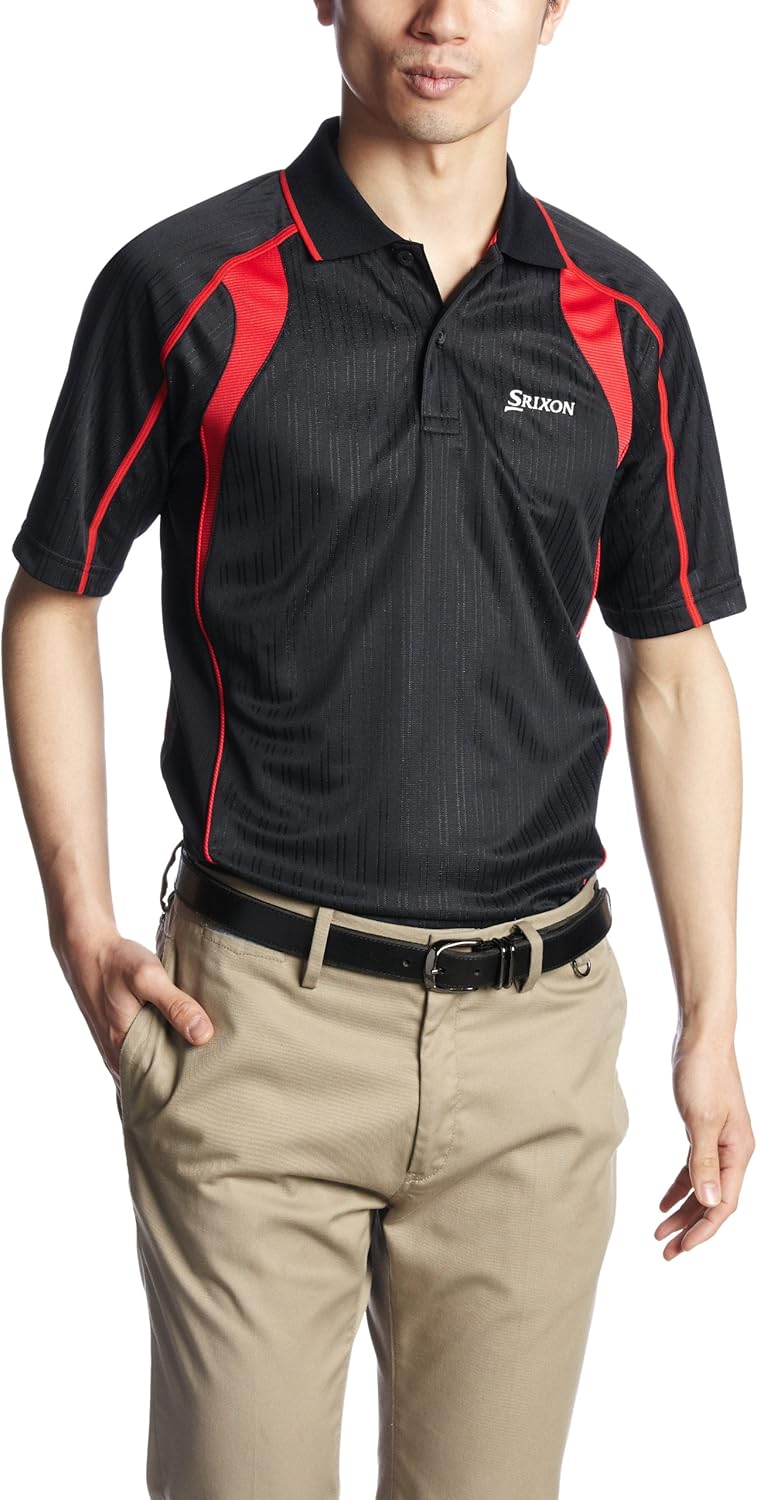 

Рубашка-поло Srixon, 3D-узор, приятная на ощупь, впитывающая влагу, быстросохнущая, защита от УФ-излучения, черный