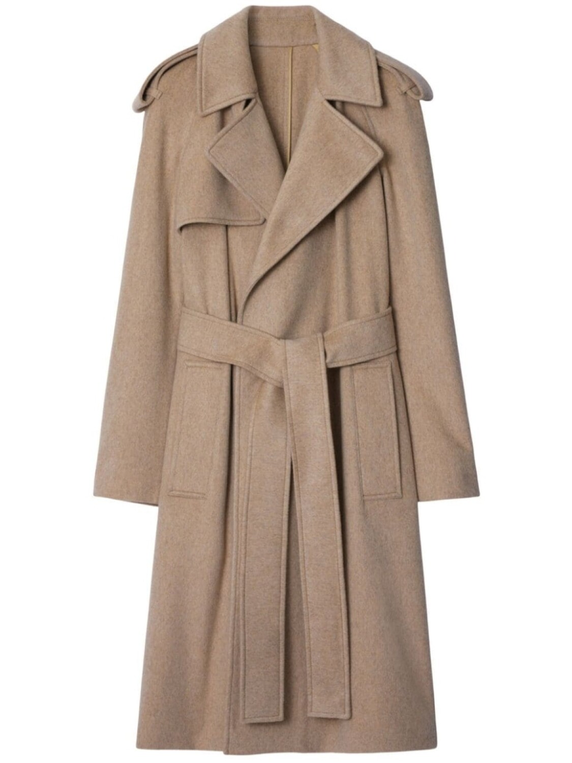 

Burberry кашемировое пальто с запахом, коричневый
