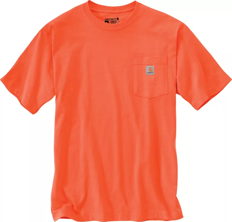 

Мужская футболка с карманом Carhartt K87, цвет Brite Orange