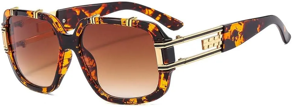 

Солнцезащитные очки в крупной оправе для мужчин и женщин, ретро-очки, металлические очки для вождения и езды, защита от ультрафиолета UV400 generic, Leopard