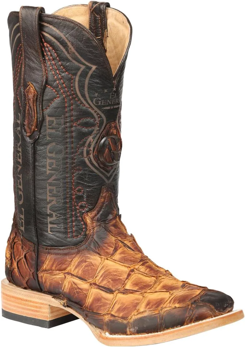 Мужские ковбойские сапоги El General Men's Exotic Monster Fish Rodeo - Коньяк Generic, мультиколор