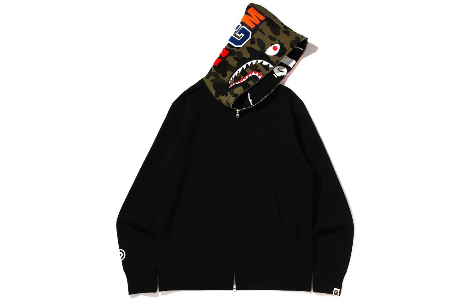 

Толстовка с капюшоном на молнии BAPE Crazy Face A Bathing Ape, черный
