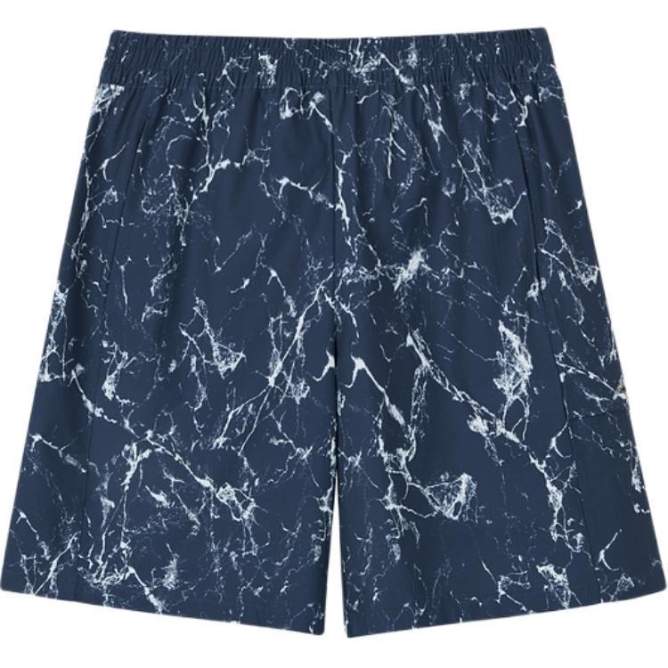 

Спортивная коллекция Повседневные шорты мужские темно-синий мраморный кракелюр принт Skechers, темно-синий мрамор с трещинами и полный принт/046P