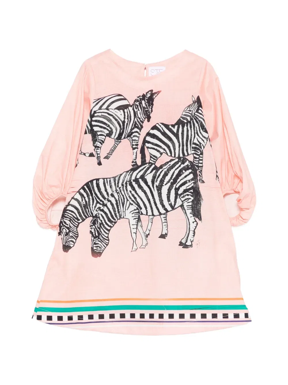 Платье с зебровым принтом Stella Jean Kids, розовый