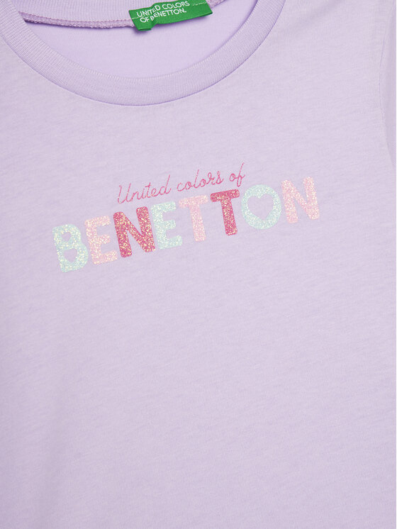 Футболка обычного кроя 3I1XG10HU United Colors Of Benetton, фиолетовый — фото 3