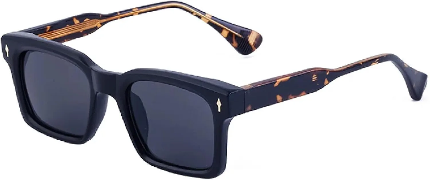 

Солнцезащитные очки Retro Rivets для женщин, роскошные солнцезащитные очки с леопардовым принтом, солнцезащитные очки UV400 для мужчин TVTBBVV, Black Leopard Grey