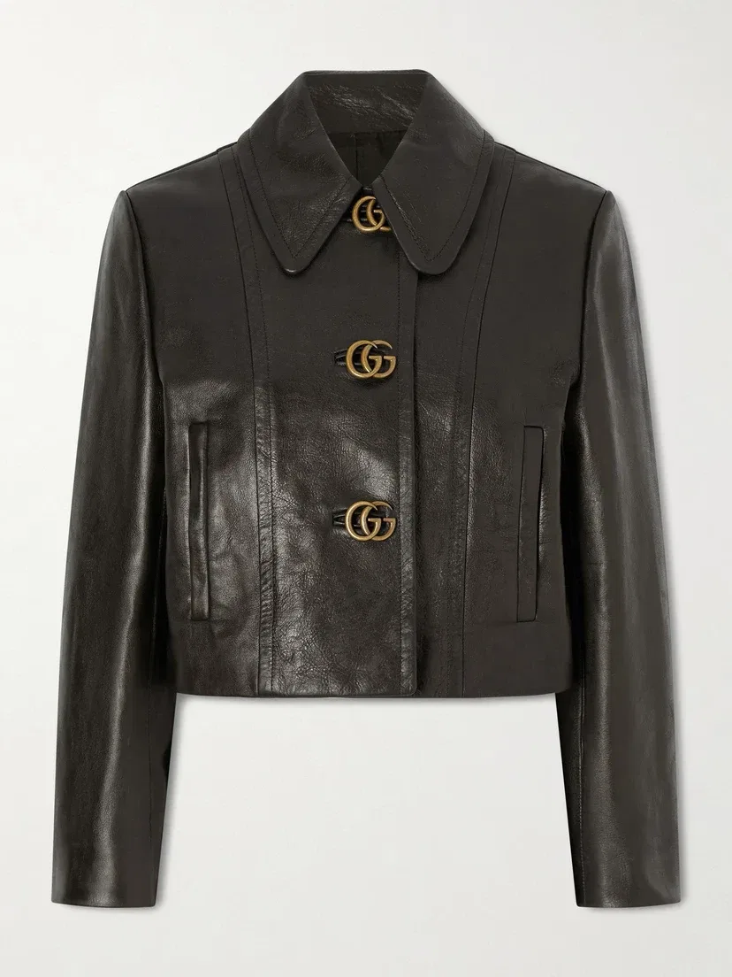 Кожаная куртка GUCCI, черный