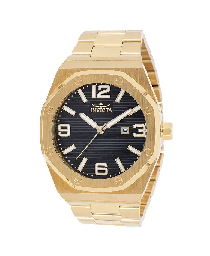 

Мужские часы 45783 Huracan Quartz с черным циферблатом и тремя стрелками Invicta, золотой