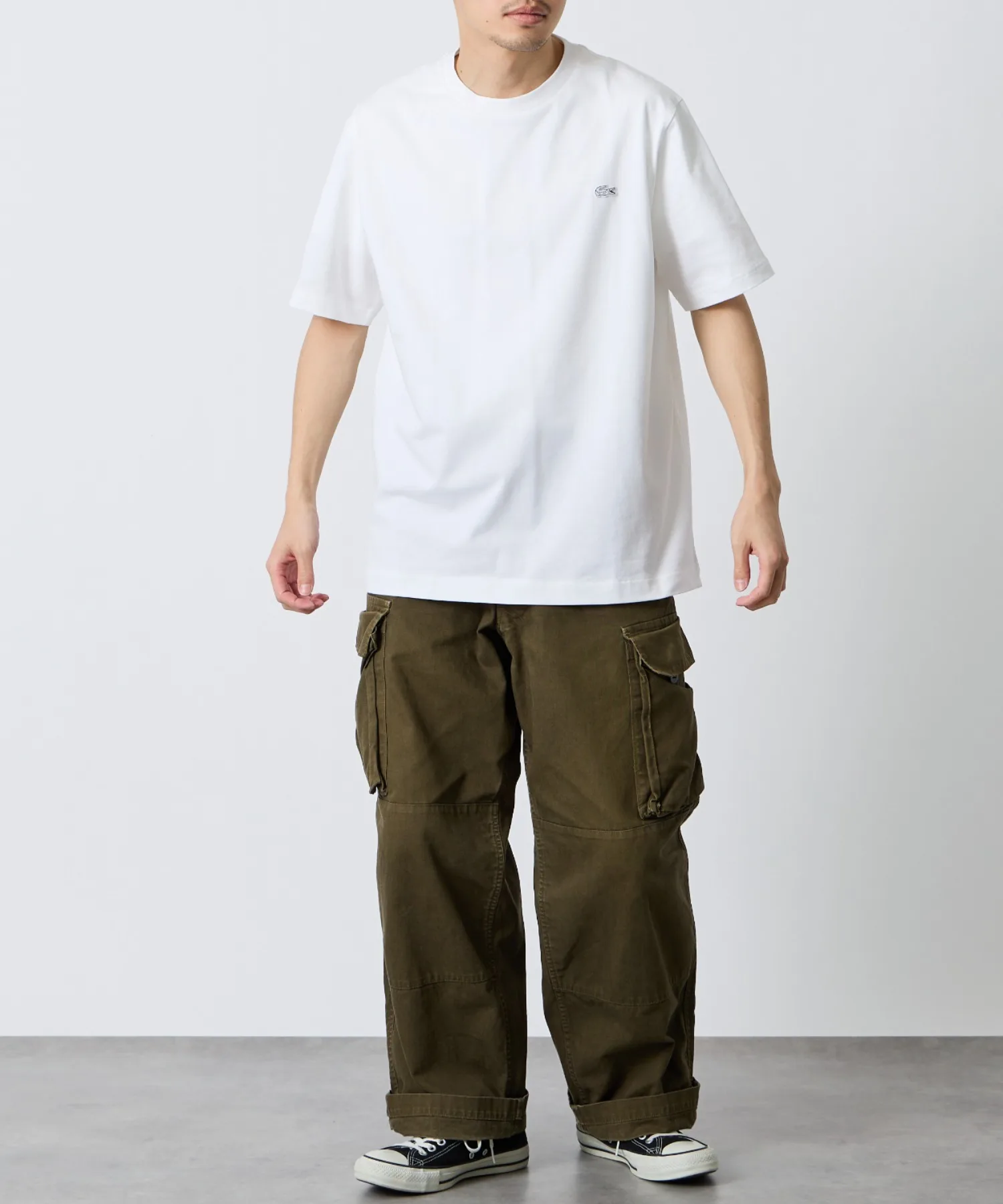 Унисекс футболка LACOSTE с логотипом, круглая горловина, чёрный — фото 3
