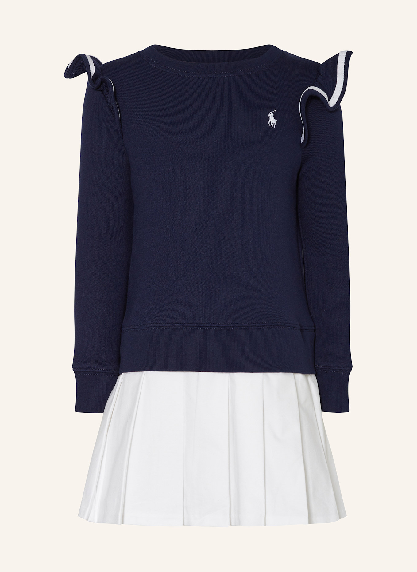 

Платье из смеси материалов с оборками. Polo Ralph Lauren, мультиколор