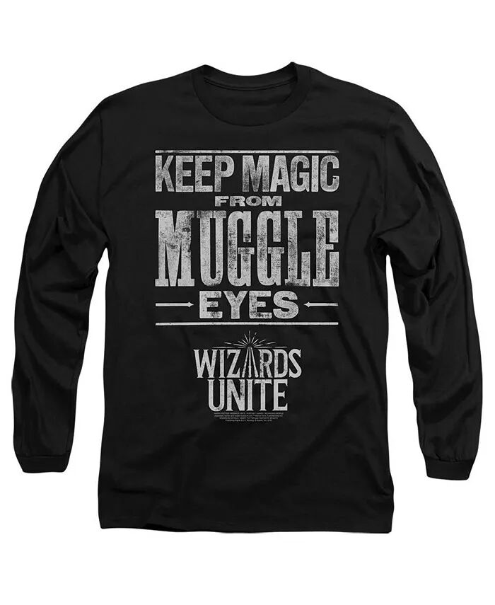 

Футболка с длинным рукавом для взрослых Big & Tall Wizards Unite Hidden Magic Harry Potter, черный