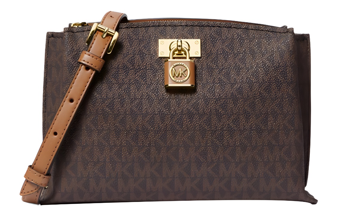 

Сумка-мессенджер MK Ruby с принтом из холста, средняя, через плечо, на пояс, женская, коричневая MICHAEL KORS