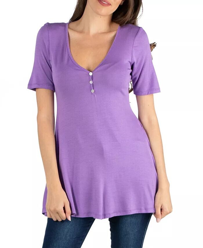 

Топ-туника с короткими рукавами 24seven Comfort Apparel, фиолетовый