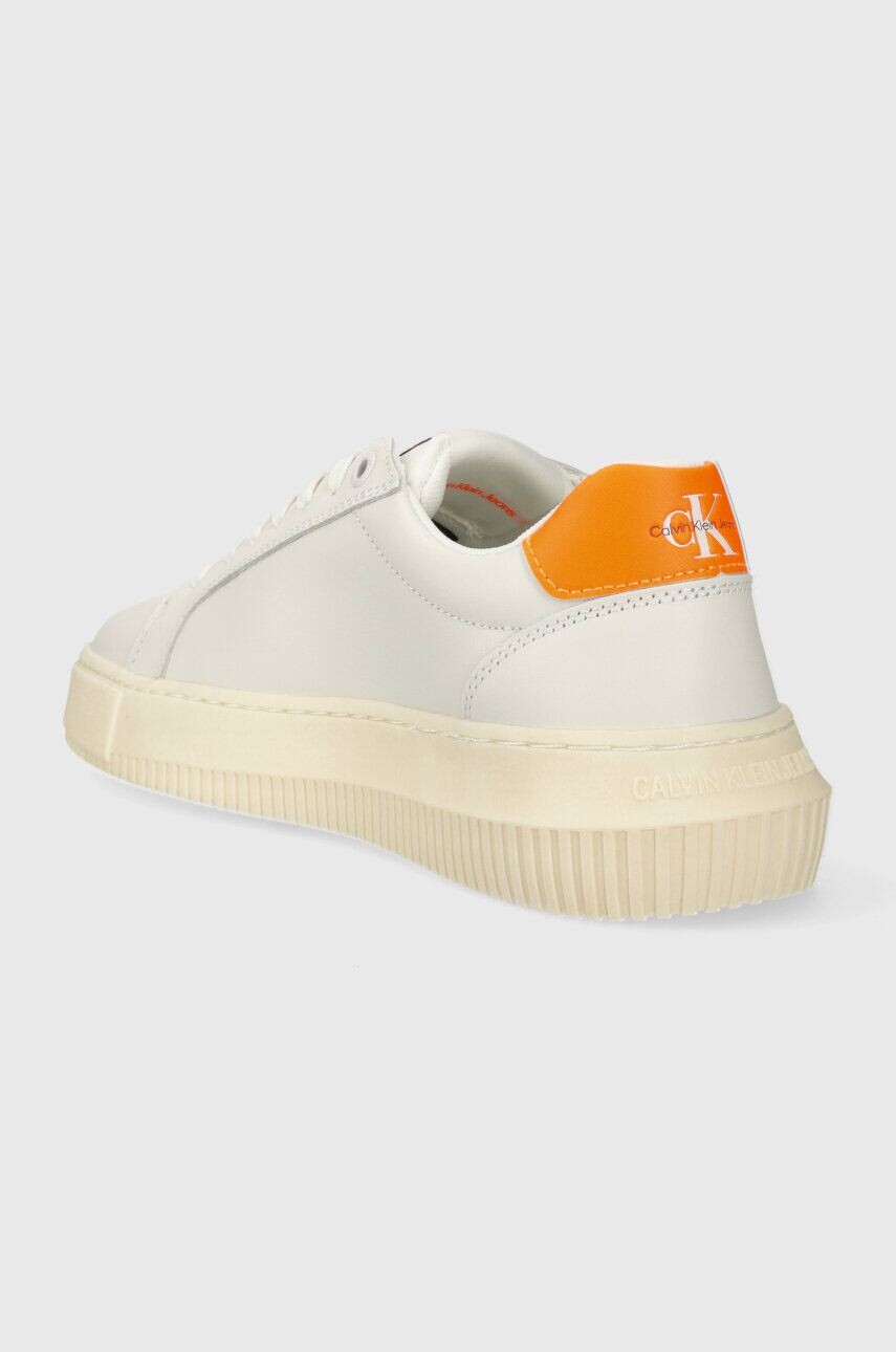 Кожаные кроссовки Calvin Klein Jeans YW0YW00823 CHUNKY CUPSOLE MONOLOGUE W, бежевый — фото 4