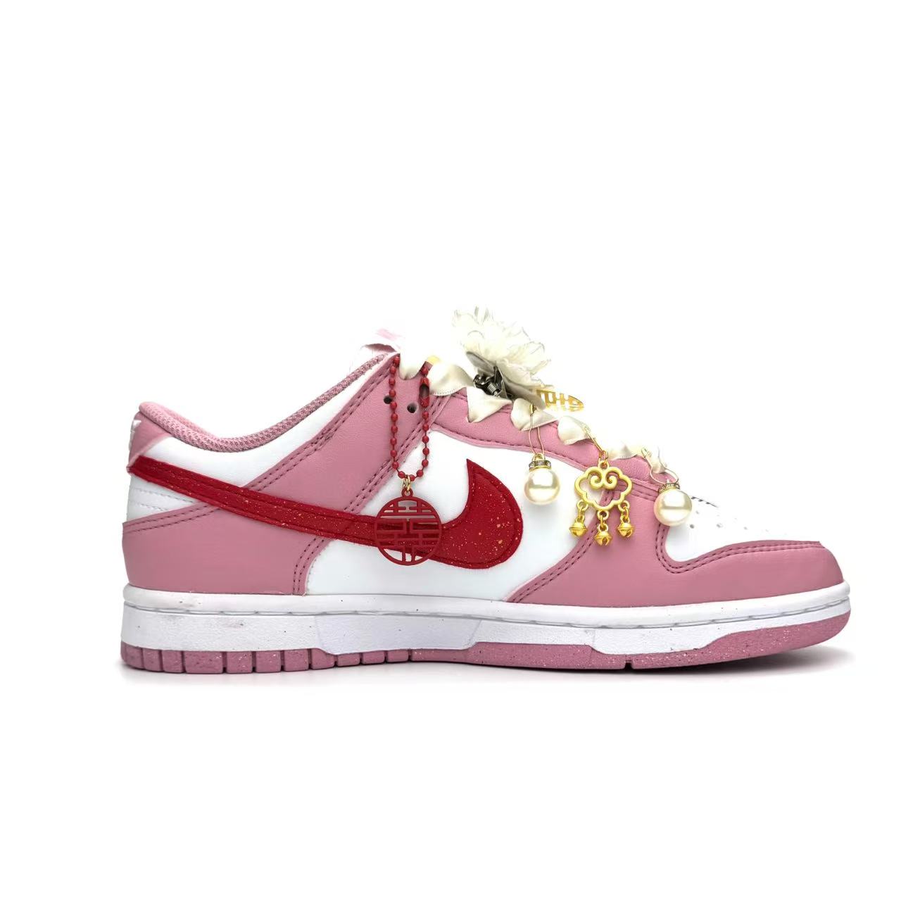 Nike Скейтбордные кроссовки Dunk, унисекс, низкие, красные — фото 3