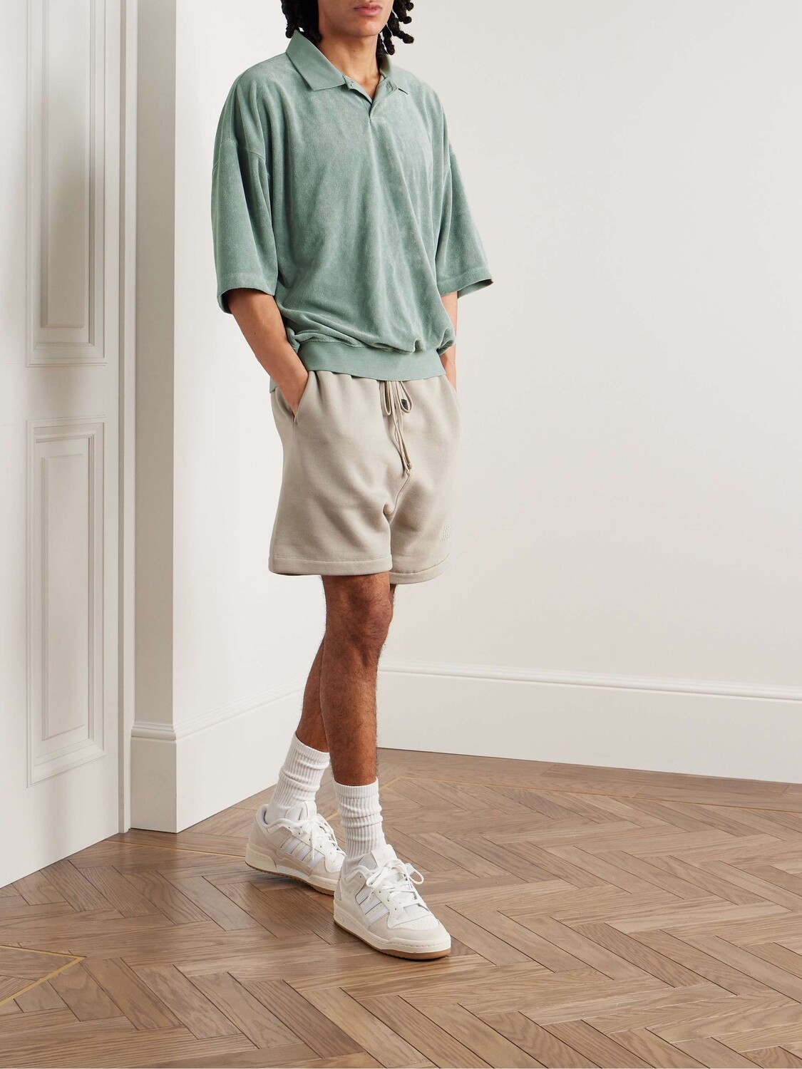 Рубашка поло Terry с аппликацией логотипа FEAR OF GOD ESSENTIALS, зеленый — фото 2