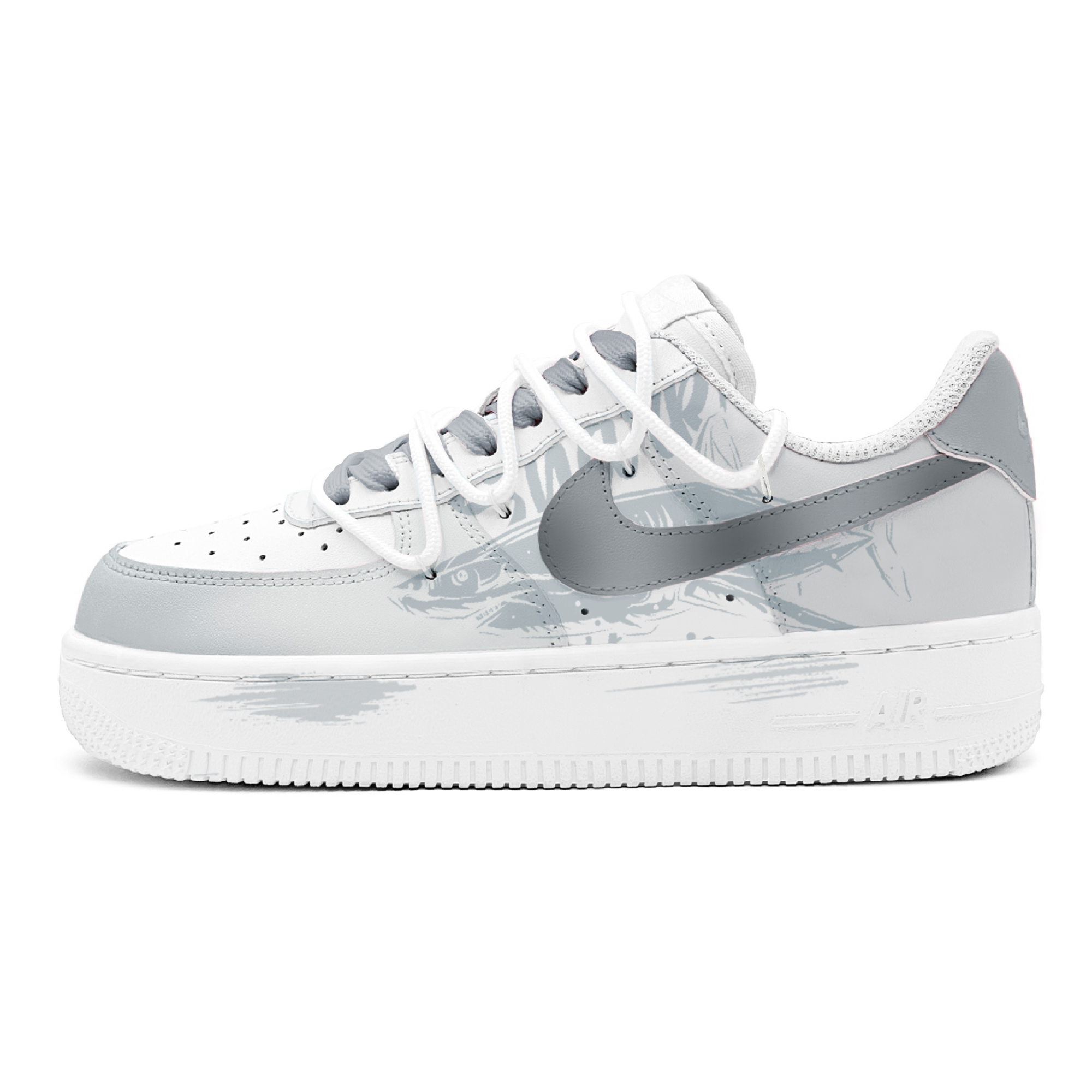 

Детские кроссовки для скейтбординга Air Force 1 с противоскользящей подошвой, износостойкие, серые, для подростков Nike, белый