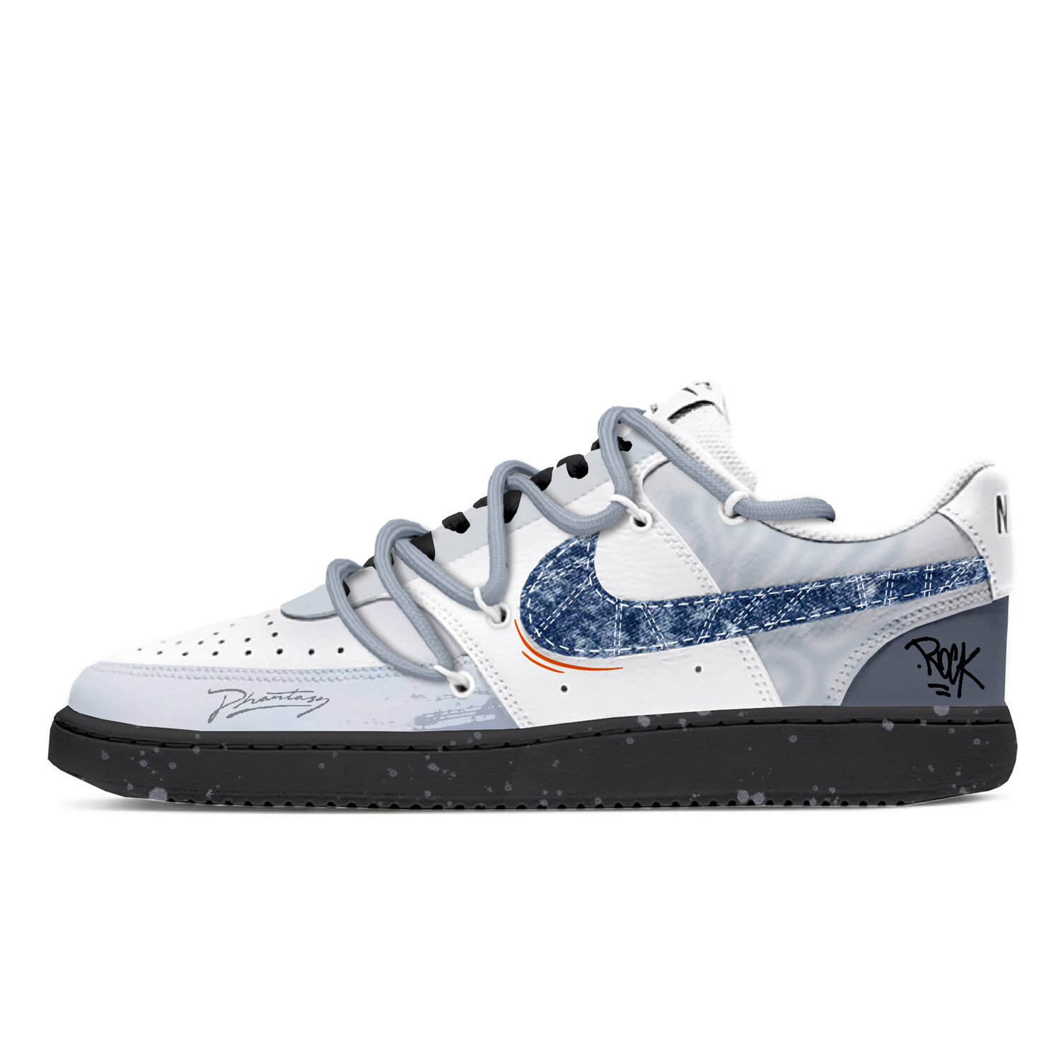 

Кроссовки Nike Court Vision 1 Skateboard Shoes Men Low-Top Blue White, Синий, Кроссовки Nike Court Vision 1 Skateboard Shoes Men Low-Top Blue White