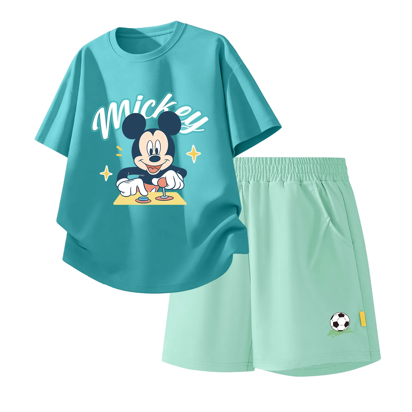 Детская повседневная спортивная футболка с круглым вырезом Disney, Di Ring Flower Ivory White+Di Prosperity Flower K_Bottom Right Mist White — фото 4