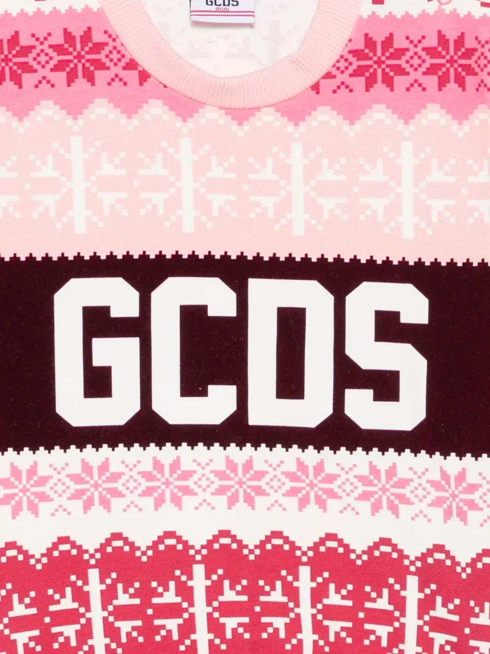 Свитшот с принтом в стиле Fair Isle Gcds Kids, розовый — фото 3