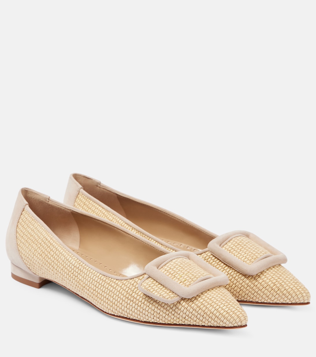 Балетки Maysalepumpflat из рафии Manolo Blahnik, 1105 Dcrm/2601 Mnud