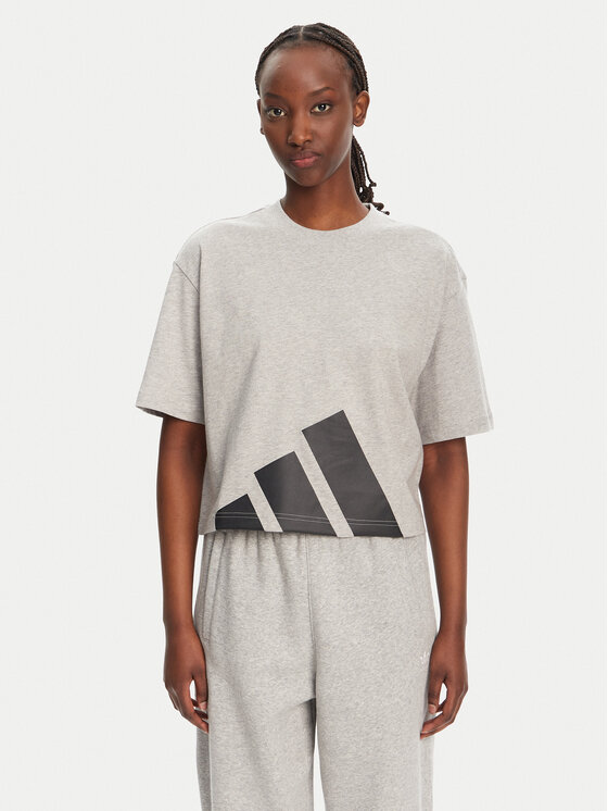 

Свободная футболка Essentials Big Logo Boyfriend JG8738 Adidas, серый