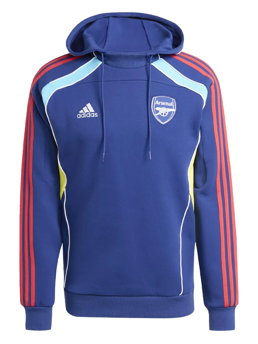

Толстовка с капюшоном и вышитым логотипом adidas, синий