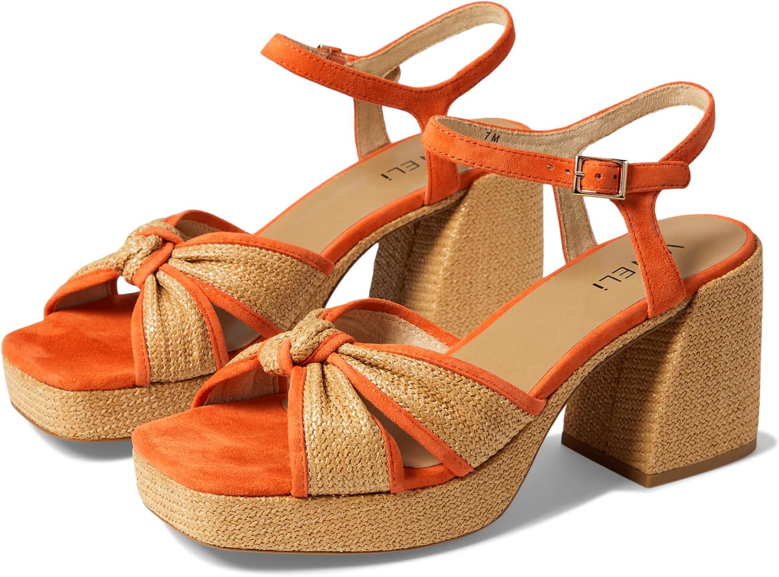 

Сандалии Vaneli Mina, цвет Orange Suede/Nat Raffia