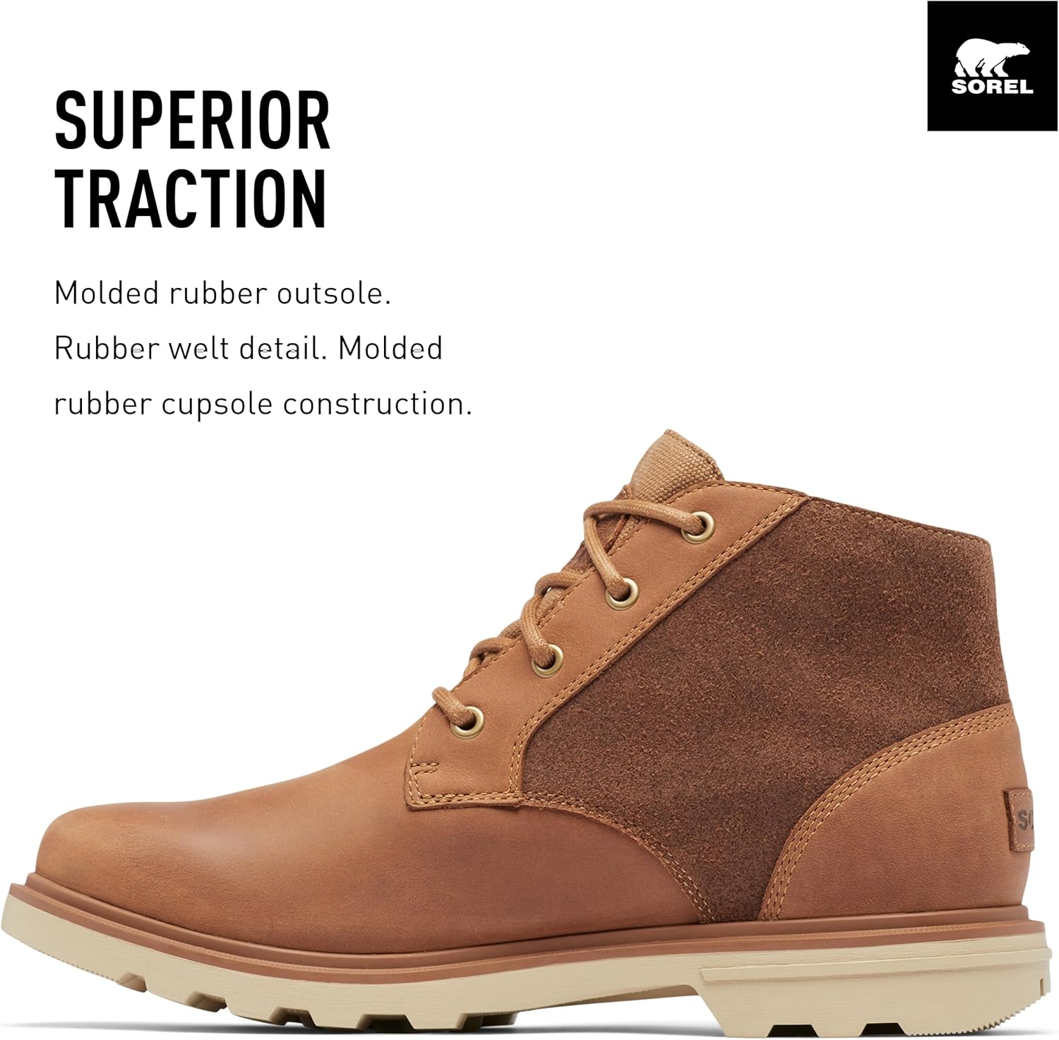 Мужские водонепроницаемые ботинки Sorel Carson Chukka, Elk, Oatmeal — фото 3
