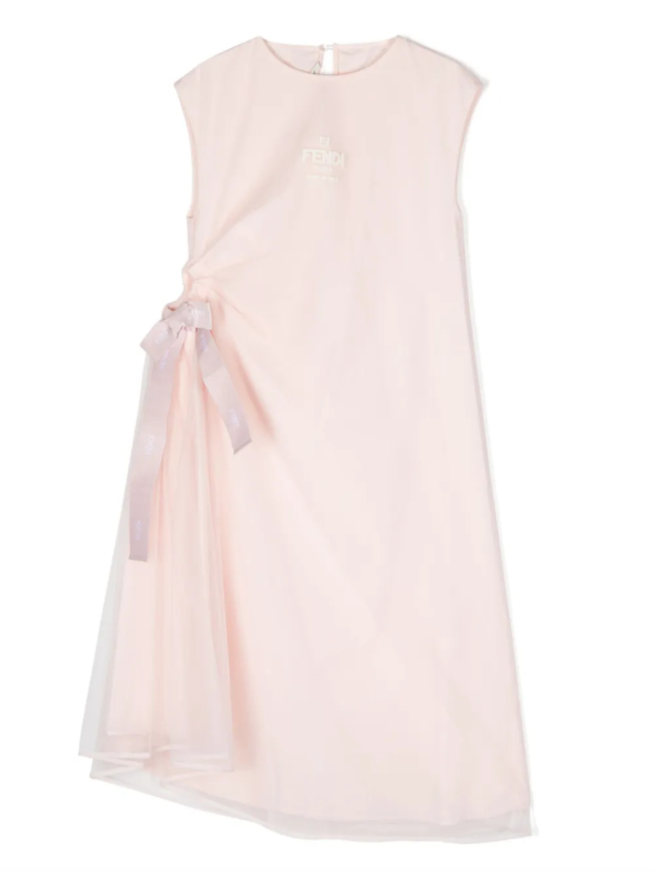 

Платье со сборками и бантом Fendi Kids, розовый
